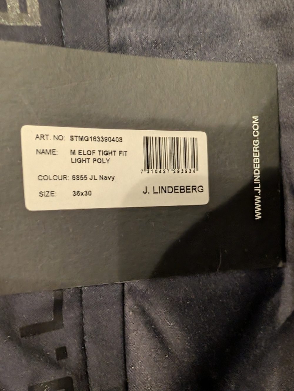 J.Lindeberg Elof Tight Fit Light Poly Pants Navy 36x30 NWT - Picture 6 of 7